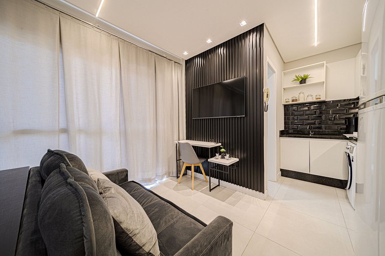 Design e conforto com vista para as montanhas