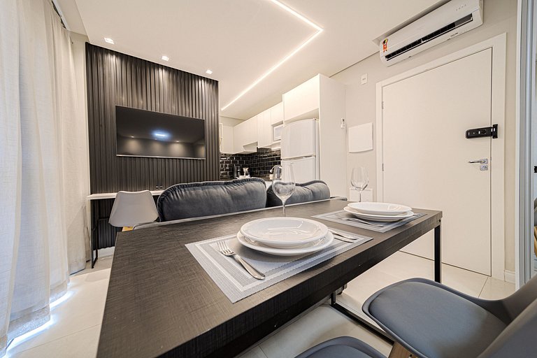 Design e conforto com vista para as montanhas