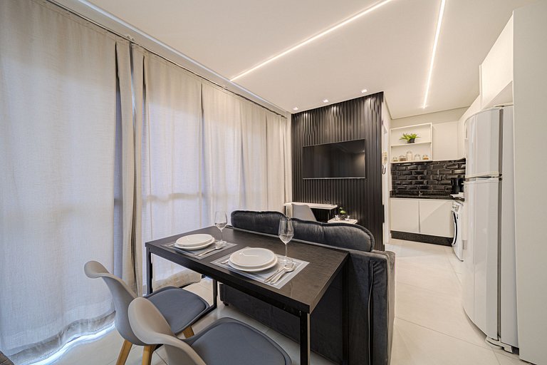 Design e conforto com vista para as montanhas