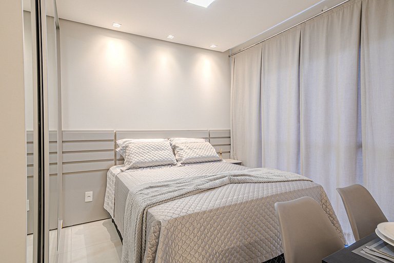 Design e conforto com vista para as montanhas