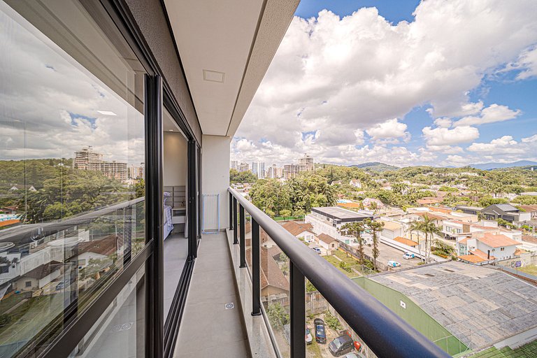 Design e conforto com vista para as montanhas