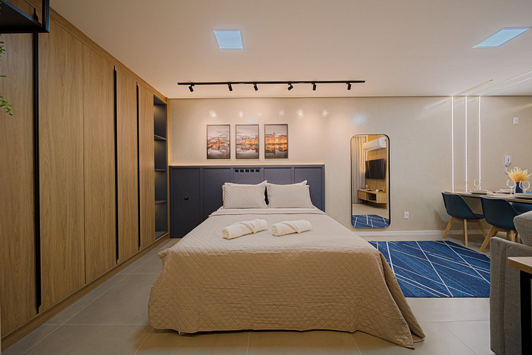 Moderno, completo e acolhedor em ótima localização