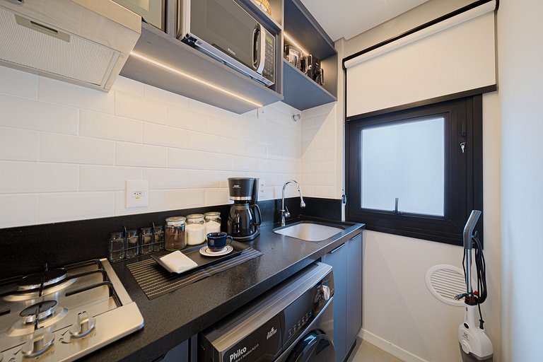 Moderno, completo e acolhedor em ótima localização