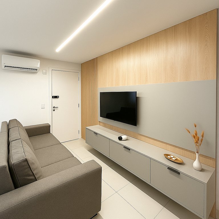 Apto luxo Summer Home Club | Frente mar + cinema