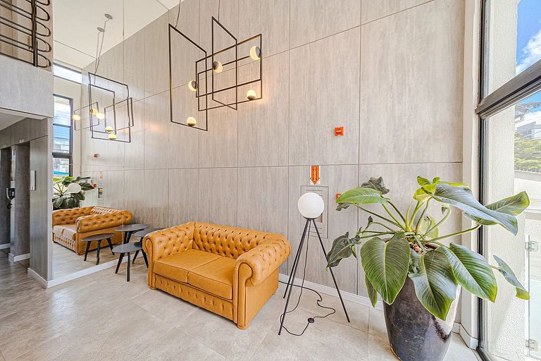 Design e conforto com vista para as montanhas