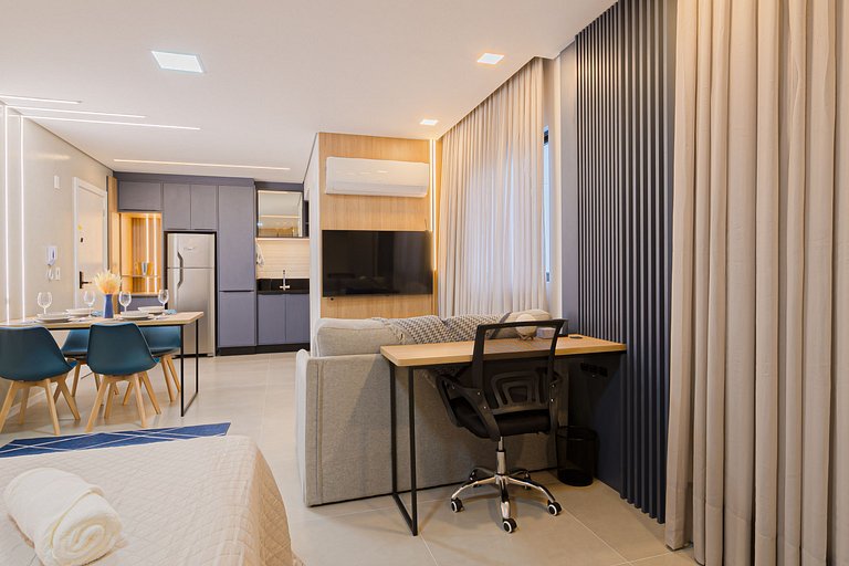 Moderno, completo e acolhedor em ótima localização