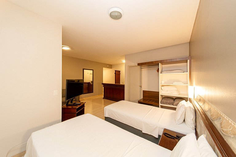 Conforto duplo com sauna e piscina