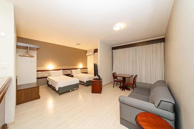 Conforto duplo com sauna e piscina